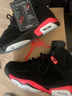 Jordan Nike Black and Red Men's Athletic Basketball Sneakers